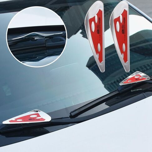 JSCARLIFE 1Pair Car Windscreen Wiper Stand Windshield Wiper Wing Blade Spoiler (Red/2) in Kuwait