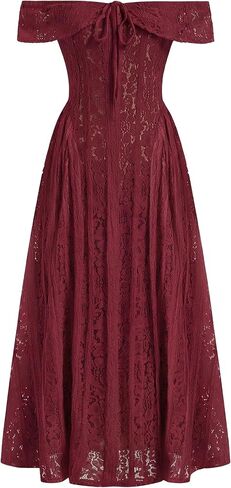 CIDER Wedding Guest Dress Lace Floral Off Shoulder Knotted Flared Maxi Dresses Formal Long Dress in Saudi Arabia