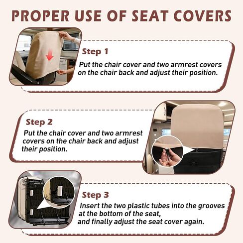 أغطية مقاعد RV مكونة من عبوتين لكراسي الكابتن، وبيوت متنقلة من الفئة A/B/C، وجلد نابا الفاخر، وصديقة للحيوانات الأليفة ومقاومة للماء، سهلة التركيب مع جيوب جانبية in Kuwait