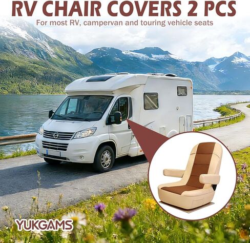 أغطية مقاعد RV مكونة من عبوتين لكراسي الكابتن، وبيوت متنقلة من الفئة A/B/C، وجلد نابا الفاخر، وصديقة للحيوانات الأليفة ومقاومة للماء، سهلة التركيب مع جيوب جانبية in Kuwait