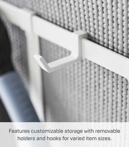 Yamazaki Home Tower Rolling Slim Fitness Rack With Adjustable Holder, Casters, Hooks For Gear Organization - Steel in Kuwait