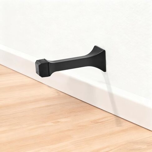 Khtumeware 2 Pack Matte Black Heavy Duty Solid Rigid Door Stop-3",with Soft Rubber Tip, Zinc Door Stopper Protect Wall & Door in Saudi Arabia