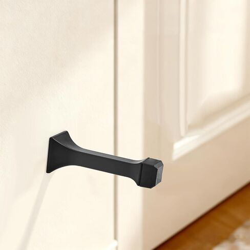 Khtumeware 2 Pack Matte Black Heavy Duty Solid Rigid Door Stop-3",with Soft Rubber Tip, Zinc Door Stopper Protect Wall & Door in Saudi Arabia