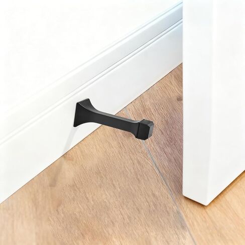Khtumeware 2 Pack Matte Black Heavy Duty Solid Rigid Door Stop-3",with Soft Rubber Tip, Zinc Door Stopper Protect Wall & Door in Saudi Arabia