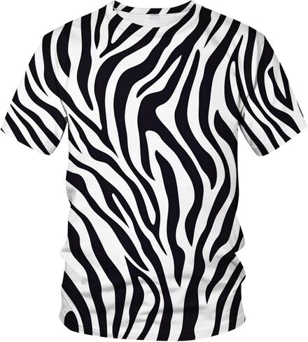 Funny Zebra Graphic T-Shirt Novelty Short Sleeve Crewneck Shirt in Saudi Arabia