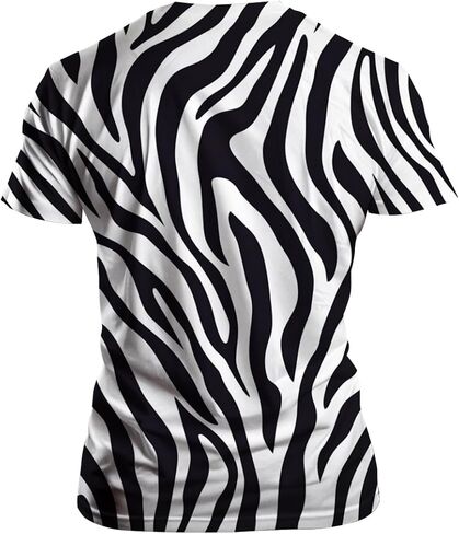 Funny Zebra Graphic T-Shirt Novelty Short Sleeve Crewneck Shirt in Saudi Arabia