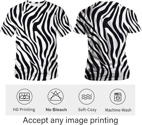 Funny Zebra Graphic T-Shirt Novelty Short Sleeve Crewneck Shirt in Saudi Arabia