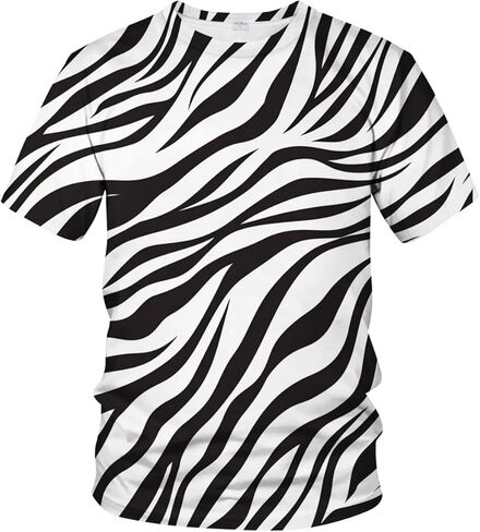 Funny Zebra Graphic T-Shirt Novelty Short Sleeve Crewneck Shirt in Saudi Arabia