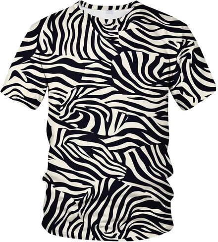 Funny Zebra Graphic T-Shirt Novelty Short Sleeve Crewneck Shirt in Saudi Arabia