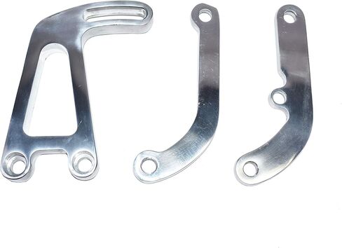 A-Team Performance - Power Steering Bracket Set - Compatible with 1963-87 Chevrolet SBC Small Block Chevy Long Water Pump (LWP) - Polished Aluminum 14-Piece Kit in Saudi Arabia