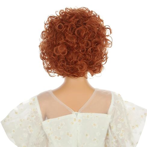 Dark Orange Wig for Kids Child Short Orange Wavy Curly Wig Girls Orange Party Cosplay Wig Wig Heat Resistant Synthetic Wig with Wig Cap in Kuwait