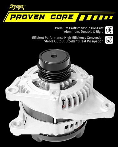 Oktiger 2.5L Upgraded Alternator for Toyota Camry 2010 2011 Base Le Se Xle 2.5L, L4 12V 100Amp Clockwise 4-Groove Decoupler Pulley, Replacement Alternator, OE 27060-0V060 11516N in Kuwait