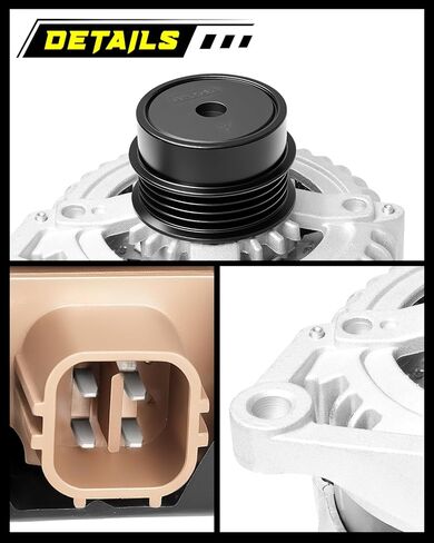 Oktiger 2.5L Upgraded Alternator for Toyota Camry 2010 2011 Base Le Se Xle 2.5L, L4 12V 100Amp Clockwise 4-Groove Decoupler Pulley, Replacement Alternator, OE 27060-0V060 11516N in Kuwait
