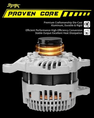 Oktiger Upgraded Alternator for Mitsubishi RVR 2011-2020 2.0L 2.4L, Lancer 2011-2017 2.0L 2.4L, Outlander 2011-2019, Outlander Sport 2011-2018, L4 12V 130A CW 6-Groove Clutch Pulley, OE A002TX0881A in Kuwait