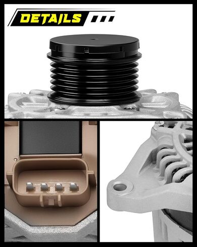 Oktiger Upgraded Alternator for Mitsubishi RVR 2011-2020 2.0L 2.4L, Lancer 2011-2017 2.0L 2.4L, Outlander 2011-2019, Outlander Sport 2011-2018, L4 12V 130A CW 6-Groove Clutch Pulley, OE A002TX0881A in Kuwait