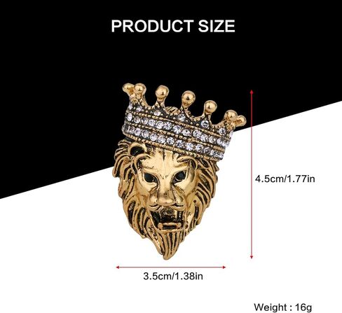 Lion Brooch for Men Gold Lapel Pin for Men Retro Jewelry for Shirt Collar Coat Lapel Denim Jacket Leather Jacket in Kuwait