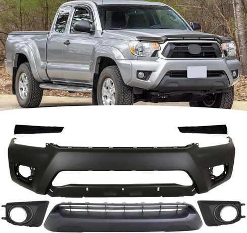Front Bumper Cover & Lower Grille Fit For 2012-2015 Toyota Tacoma Black Textured Grill Replacement for 5211904090, 5311204030 (Bumper & Lower Grille) in Saudi Arabia