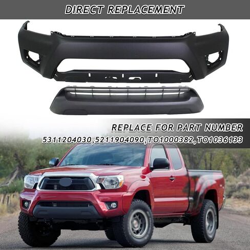 Front Bumper Cover & Lower Grille Fit For 2012-2015 Toyota Tacoma Black Textured Grill Replacement for 5211904090, 5311204030 (Bumper & Lower Grille) in Saudi Arabia