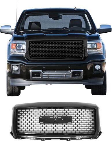 IKON MOTORSPORTS, Grille Compatible With 2014-2015 GMC Sierra 1500, Vertical Style ABS Plastic Chrome Front Grill in Saudi Arabia