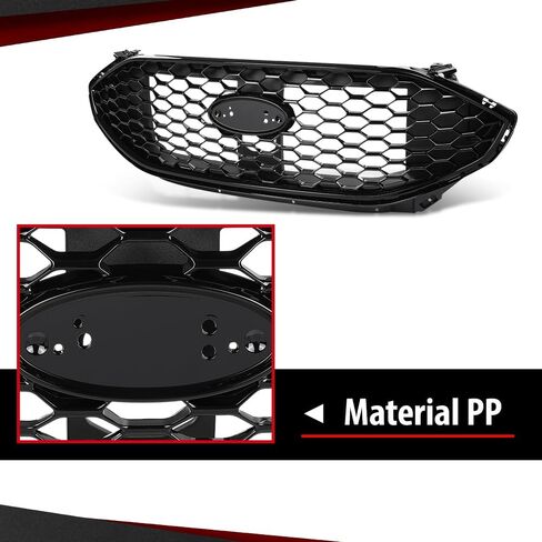 Front Upper Grille Compatible with Ford Edge ST/ST-Line 2019-2022 PT4B-8200, KT4Z-8200, KT4B-8A133 Glossy Black in Saudi Arabia