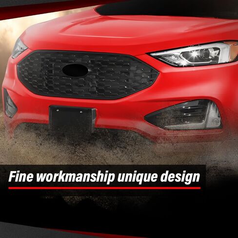 Front Upper Grille Compatible with Ford Edge ST/ST-Line 2019-2022 PT4B-8200, KT4Z-8200, KT4B-8A133 Glossy Black in Saudi Arabia