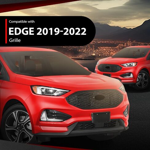 Front Upper Grille Compatible with Ford Edge ST/ST-Line 2019-2022 PT4B-8200, KT4Z-8200, KT4B-8A133 Glossy Black in Saudi Arabia