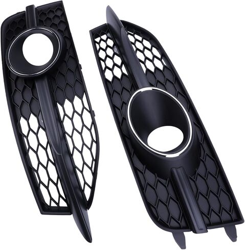 2Pcs Front Bumper Lower Fog Light Grille Trim Covers Frames 4G8807681C9B9, Compatible for Audi A7 S-line S7 2012 2013 2014 2015, Replace 4G8807682C9B9, Fog Lamp Vent Grill Air Duct Grille Bezel in Kuwait