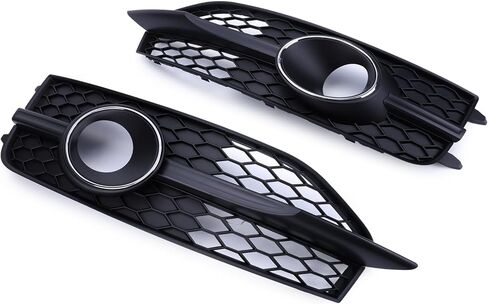 2Pcs Front Bumper Lower Fog Light Grille Trim Covers Frames 4G8807681C9B9, Compatible for Audi A7 S-line S7 2012 2013 2014 2015, Replace 4G8807682C9B9, Fog Lamp Vent Grill Air Duct Grille Bezel in Kuwait
