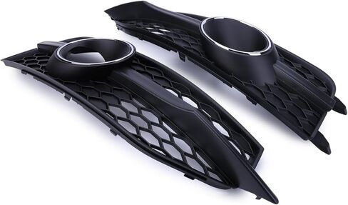 2Pcs Front Bumper Lower Fog Light Grille Trim Covers Frames 4G8807681C9B9, Compatible for Audi A7 S-line S7 2012 2013 2014 2015, Replace 4G8807682C9B9, Fog Lamp Vent Grill Air Duct Grille Bezel in Kuwait