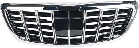 شبكة المصد الأمامي باللون الأسود من الكروم مناسبة لمرسيدس بنز S-Class W222 S350 S400 S500 2013-2020 in Saudi Arabia