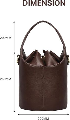 Women's Drawstring Bucket Bag Crossbody Purse Faux Leather Hobo Handbag with Adjustable Strap for Everyday Essentials in Saudi Arabia