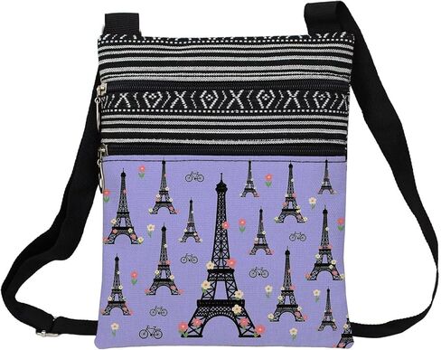 Paris Eiffel Tower Pattern Crossbody Bag for Women in Kuwait