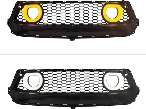 FREEMOTOR802 Upper Front Grille with LED Light Fits 2024-2026 Ford Mustang EcoBoost & GT, Gloss Black Replacement Front Bumper Hood Grille with Smoke Lens, ABS Plastic in Saudi Arabia