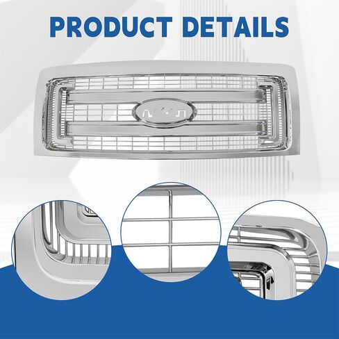 غطاء المصد الأمامي لشبكة غطاء المحرك العلوي من الكروم لاستبدال F150 2009-2014 in Kuwait