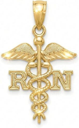Charm America - Gold Registered Nurse RN Charm - Solid Yellow Gold in Kuwait