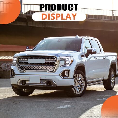 JX RACING Grille Set 4pcs Compatible with GMC Sierra 1500 Denali AT4 2019-2022 Front Upper Grill + Front Lower Bumper Filler Grille Trim Plate + Fog Light Bezels Cover 84508282 84508286 84176747 in Kuwait