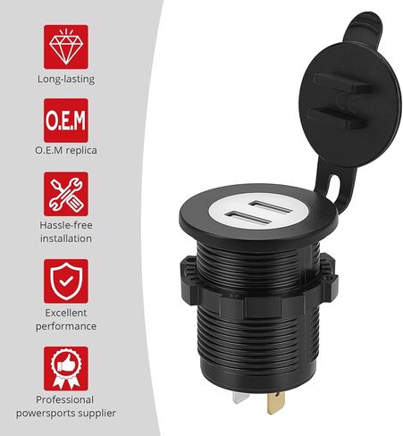 JAVIK USB Outlet 219400510 for Can-Am Outlander 500/700/PRO 2023-2024 Maverick RX/R 2024 Defender HD10/MAX/XT 2020-2024 S-pyder F3/F3-S/RT SE6/SM6 2017-2024 Ryker 600/900 2019-2025 in Saudi Arabia
