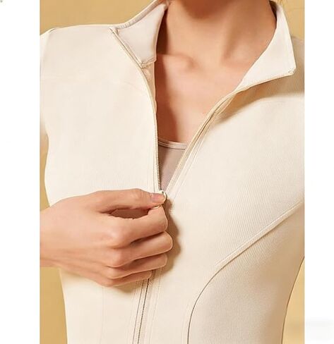 Women's Long-Sleeve Sports Jacket - Lightweight Zippered Yoga Jacket, Slim-Fit Active Top with Thumb Holes in Saudi Arabia