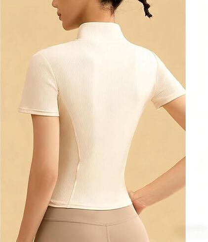 Women's Long-Sleeve Sports Jacket - Lightweight Zippered Yoga Jacket, Slim-Fit Active Top with Thumb Holes in Saudi Arabia