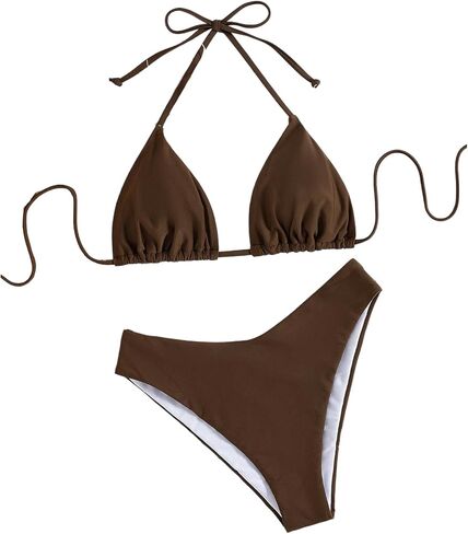 SHENHE Women's 2 Piece Swimsuits Triangle Halter Mid Waisted Bikini Set Bathing Suits in Saudi Arabia