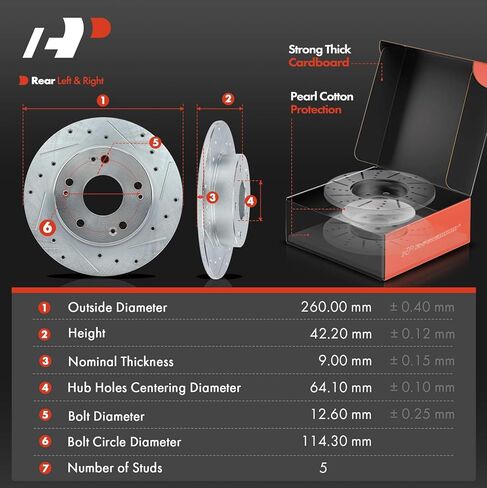 A-Premium 12-PC Set Front and Rear Drilled and Slotted Disc Brake Rotors + Ceramic Pads Kit Compatible with Select Honda & Acura models - 2006-2011 Civic, 2007-2010 CSX in Saudi Arabia