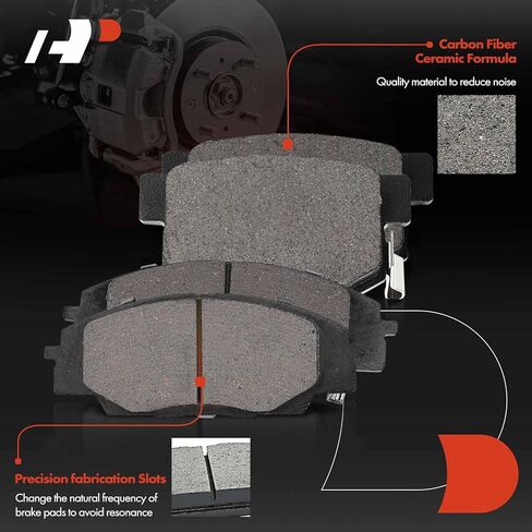 A-Premium 12-PC Set Front and Rear Drilled and Slotted Disc Brake Rotors + Ceramic Pads Kit Compatible with Select Honda & Acura models - 2006-2011 Civic, 2007-2010 CSX in Saudi Arabia