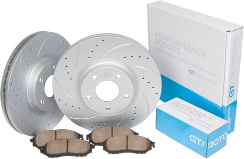 [المجموعة الأمامية] دوارات قرص الفرامل المحفورة GT // الدوارات ومنصات السيراميك لـ Acura TL 2009-2014 in Kuwait