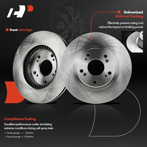 A-Premium Front Vented & Rear Solid Disc Brake Rotors + Ceramic Pads Kit Compatible with Select Select Honda Models - CR-V 2002 2003 2004, L4 2.4L, 12-PC Set in Saudi Arabia