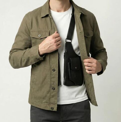 Classic Shoulder Satchel Tactical Double Shoulder Armpit Bag,Anti-Pickpocket Hidden Strap Wallet in Saudi Arabia