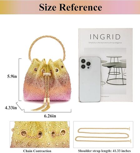 Evening Bag for Women Sparkly Rhinestone Handbag Colorful Clutch Purses Bling Crossbody Bag for Party Prom Cocktail in Saudi Arabia