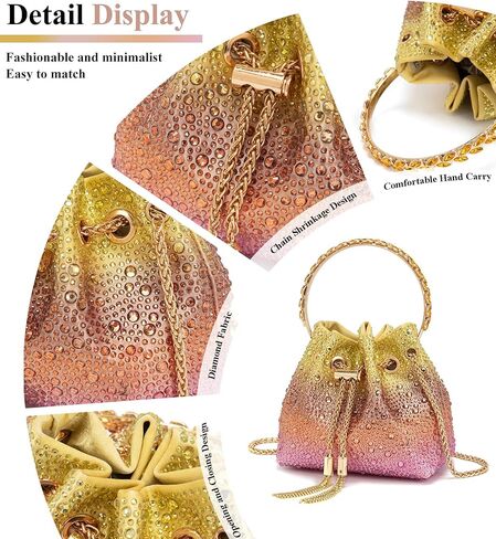 Evening Bag for Women Sparkly Rhinestone Handbag Colorful Clutch Purses Bling Crossbody Bag for Party Prom Cocktail in Saudi Arabia