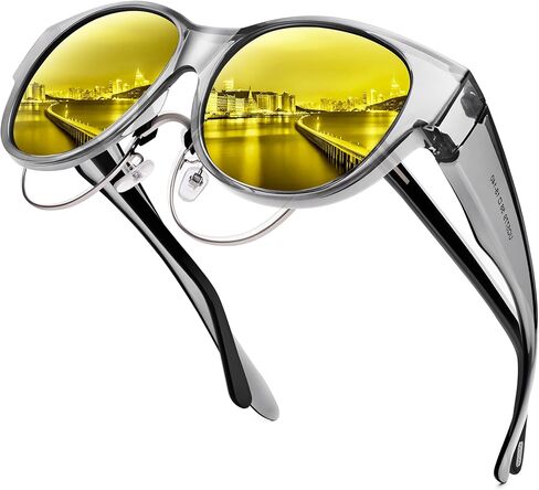 نظارات القيادة للرؤية الليلية من URUMQI تناسب أكثر من النظارات للنساء عين القطة، نظارات ليلية مستقطبة مضادة للوهج عدسة صفراء in Kuwait