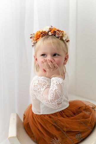 الأبيض العاجي زهرة تاج هيرباند للفتيات حفلة عيد ميلاد الأميرة الأزهار عقال لوصيفات الشرف الصغيرة الزفاف صور الدعامة in Kuwait