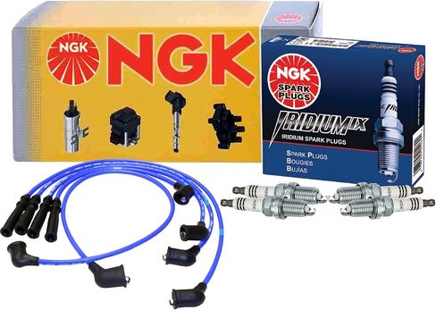 NGK Wire & 4 Iridium IX Platinum Spark Plugs Kit For D21 Pickup Stanza 2.4 L4 in Saudi Arabia